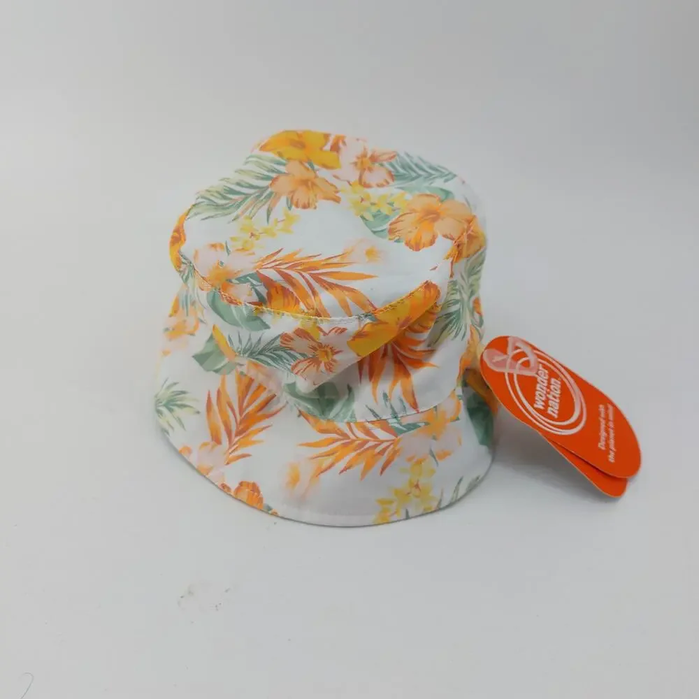 Wonder Nation Reversible Sunhat UPF 50+ Hibiscus Flower Tropical One Size